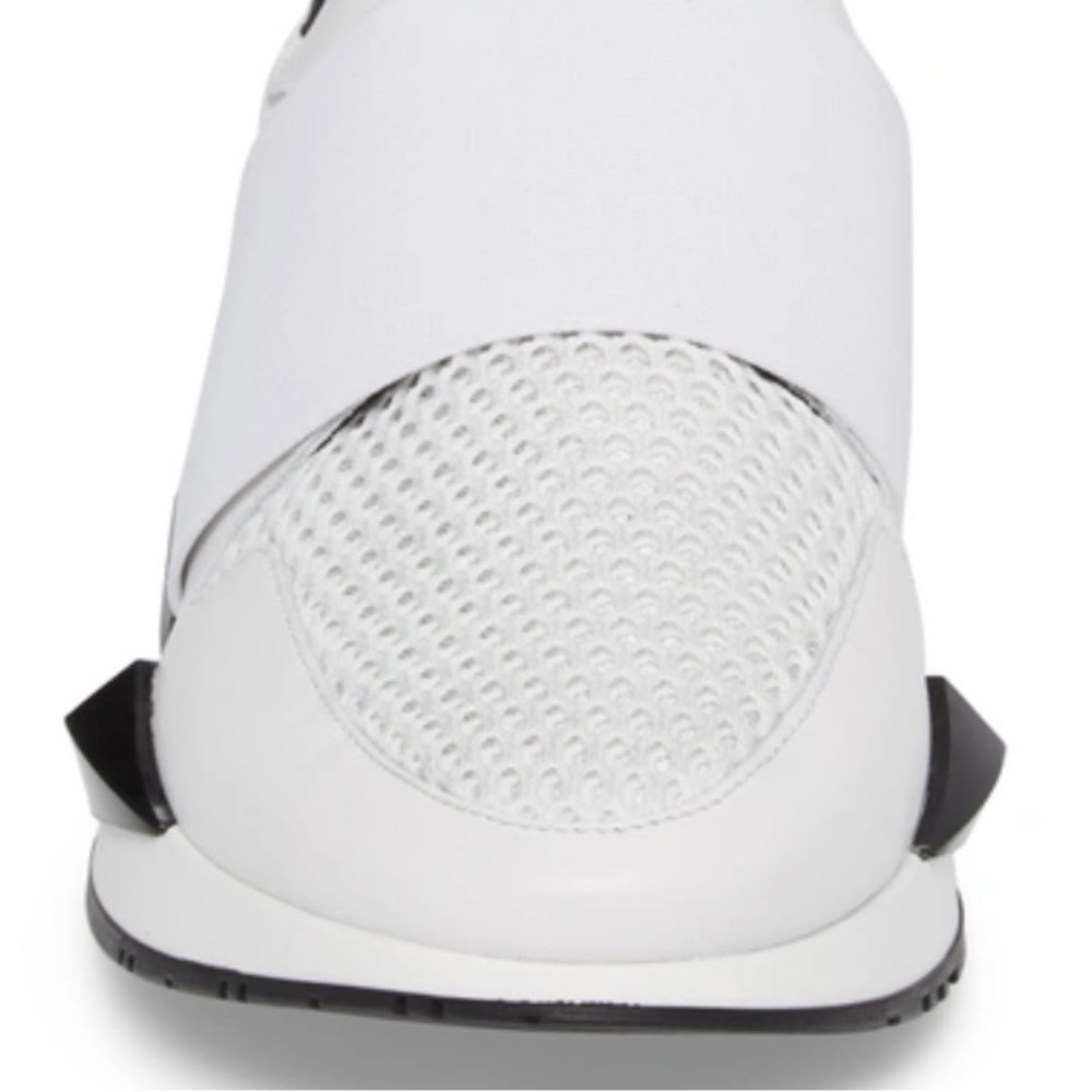 White and Black Givenchy Stretch-Mesh Slip On Sneakers - Picture 10 of 16
